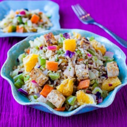 Orange Ginger Tempeh Rice Salad