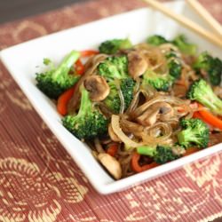 Jap Chae with Broccoli and Mushroom