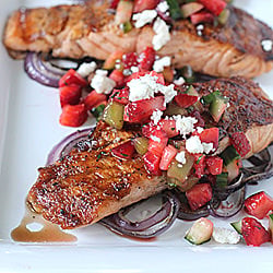 Grilled Salmon with Strawberry Salsa