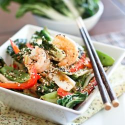 Shrimp and Baby Bok Choy Stirfry