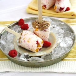Raspberry Mango Cheesecake Pops