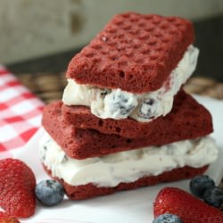 Red, White, & Blue Velvet Ice Cream