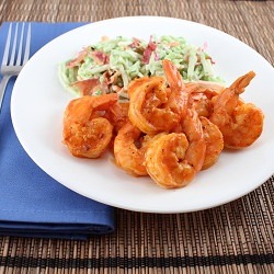 Buffalo Shrimp with Broccoli Slaw