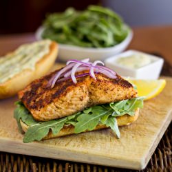 Spicy, Cajun Salmon Sandwich