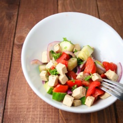 Greek Salad with Tofu Feta