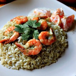 Prawn Rice with Orange Raita