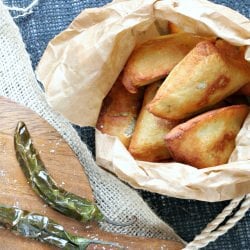Samosas with Rhubarb Chutney