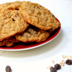 PB Oatmeal Choc Chip Cookies