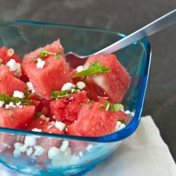 Watermelon, Mint and Goat Cheese Salad