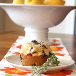 Blueberry Lemon Thyme Corn Muffins