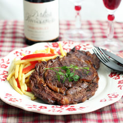 Teriyaki Rib Steak with Wax Beans