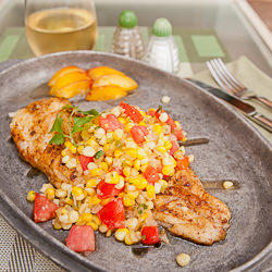 Catfish Ladle with Corn Salad