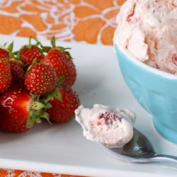 Strawberry Creme Fraiche Ice Cream