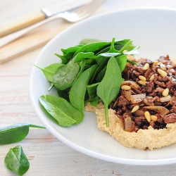Spiced Beef with Hummus