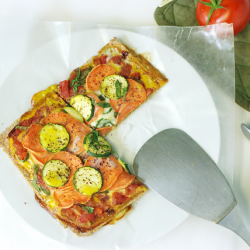 Zucchini and Yam Thin Crust Pizza