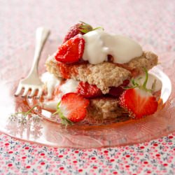 strawberry rhubarb shortcakes