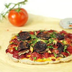 Dairy Free Mushroom and Beets Pizza