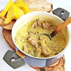 Chicken with Cream, Eggs and Garlic