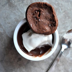 Chocolate Pots de Creme and Cookies