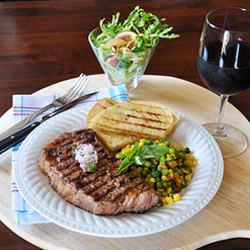 NY Steak with Red Wine Butt