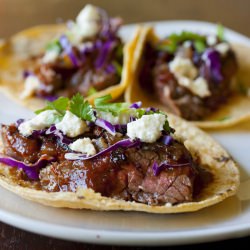 Steak Tacos with Cherry Salsa