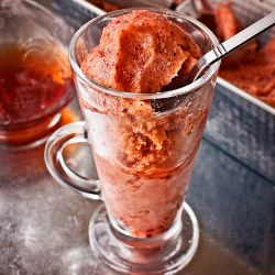 Plum Sorbet with “Pacharán”