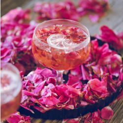 Rose petals champagne jelly