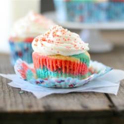Red, White & Blue Vanilla Cupcakes