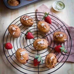 Strawberry Coconut and Lime Friands