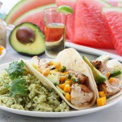 Mahi Mahi Fish Tacos w/ Mango Salsa