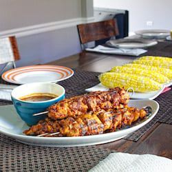 Chicken Skewers with Bacon Paste