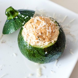 Salmon Stuffed Zucchini