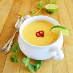Fresh Corn Soup with Chili and Lime