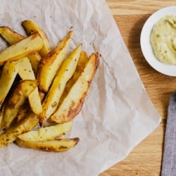 Mustard baked french fries