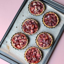 strawberry rhubarb tartlets