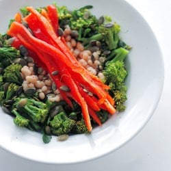 Red Pepper, Broccoli and Cannellini