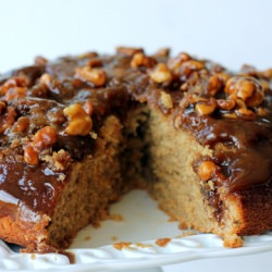 Caramel Walnut PB Banana Cake
