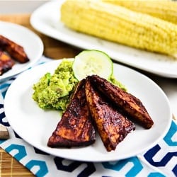 BBQ Tofu Cutlets with Salad & Corn