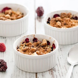 Red fruit coconut crumble