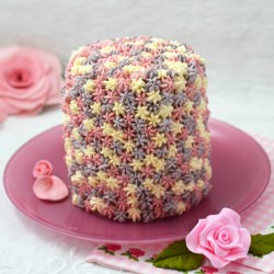 Pink and Lilac Flowers Cake