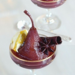 Pears Poached in Red Wine
