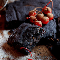 Chocolate Brownies with Cherries