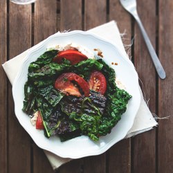 Grilled Kale w/ Ricotta & Tomato