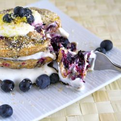 Lemon Blueberry Coconut Pancakes