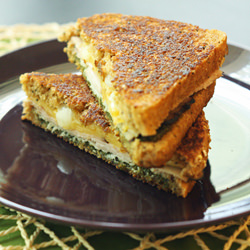 Grilled Pesto Turkey Gouda Sandwich
