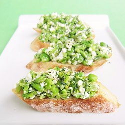 Pea, Feta, Dill Crostini