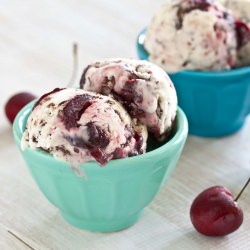 Goat Cheese Ice Cream with Cherries