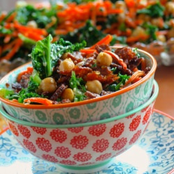 Kale Salad with Spicy Tempeh Bits