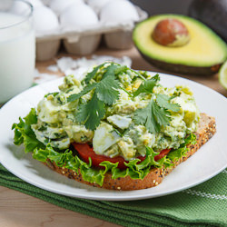 Creamy Guacamole Egg Salad Sandwich