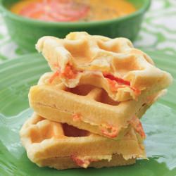 Cheesy Tomato Stuffed Waffles